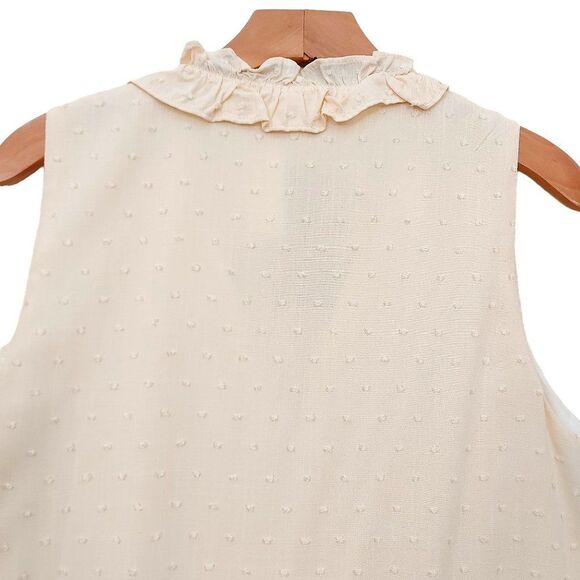 Gibsonlook Sleeveless Blouse Womens Large Beige V-Neck Lined Lightweight Boho - Picture 4 of 8